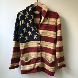 Denim & Supply Ralph Lauren Womens XL American Flag Cardigan